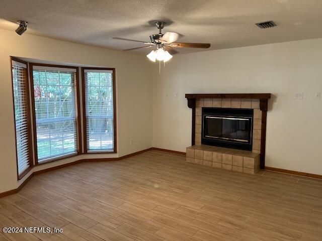 Empty room, Fireplace, Interior, Wood Texture Flooring