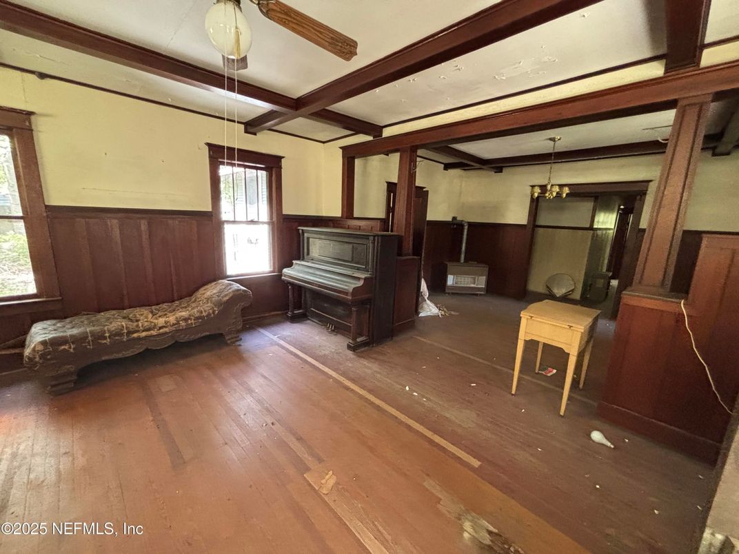 Interior, Pendant Lights, Piano, Wood Texture Flooring