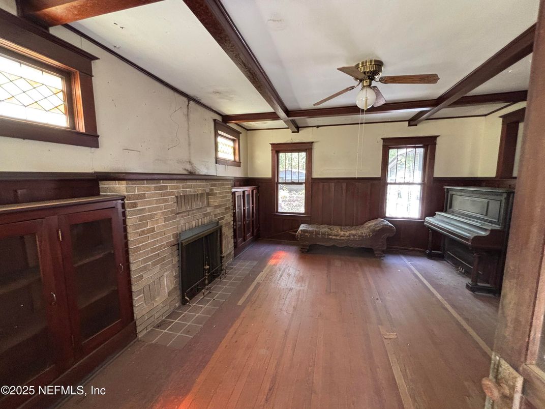 Fireplace, Interior, Piano, Wooden Beams, Wood Texture Flooring