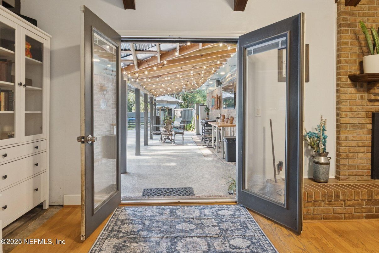 Interior, Stone Walls, Wooden Beams, Wood Texture Flooring