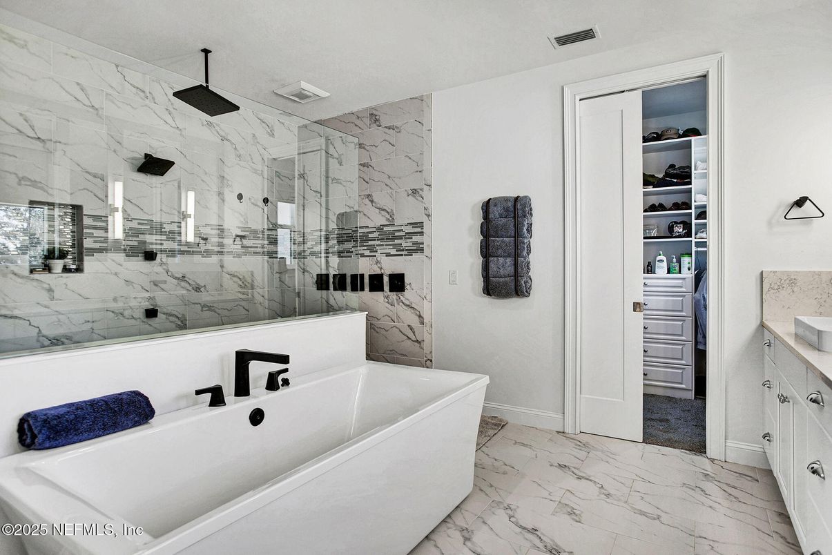 Bathroom, Glass Shower, Interior, Marble, Marble Walls