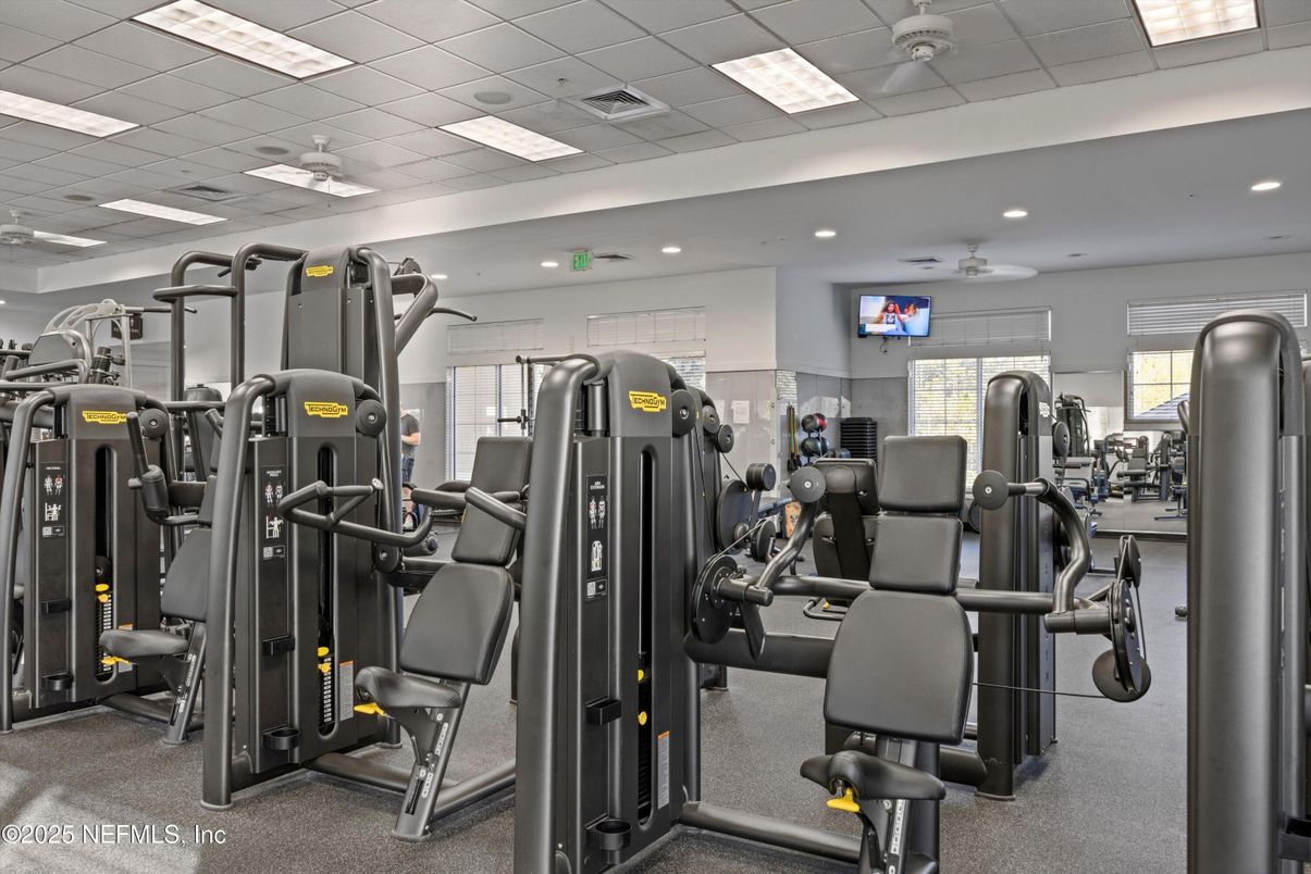 Fitness Equipment, Gym, Interior, Recessed Lighting