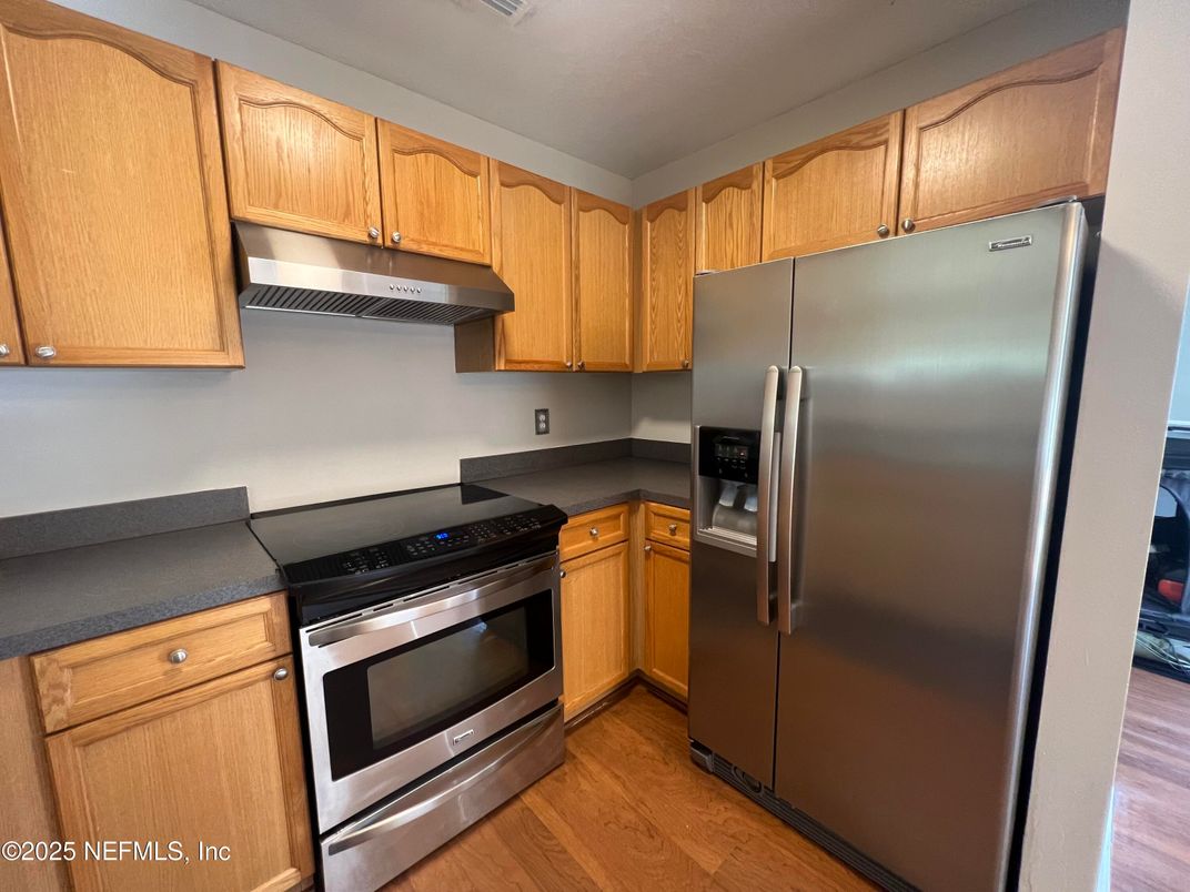 Interior, Kitchen, Stainless Steel Appliances, Wood Texture Flooring