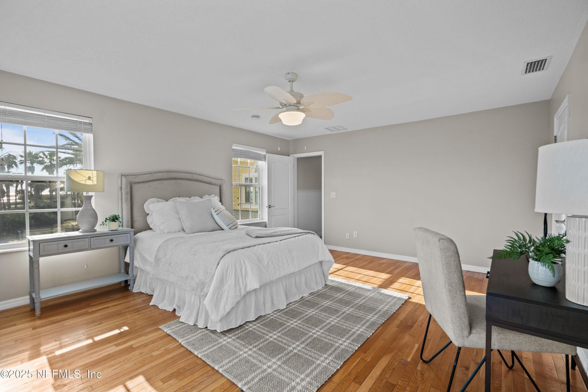 Bedroom, Home Office, Interior, Wood Texture Flooring