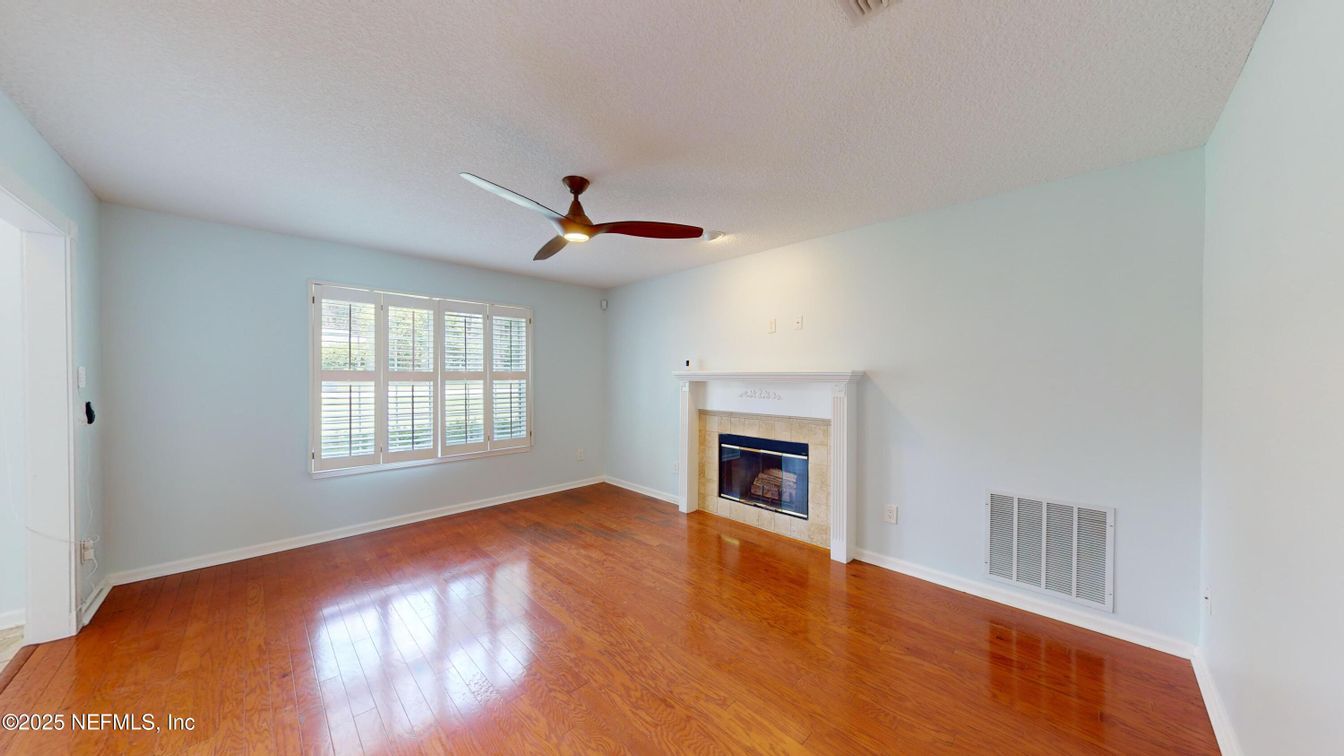Empty room, Fireplace, Interior, Wood Texture Flooring