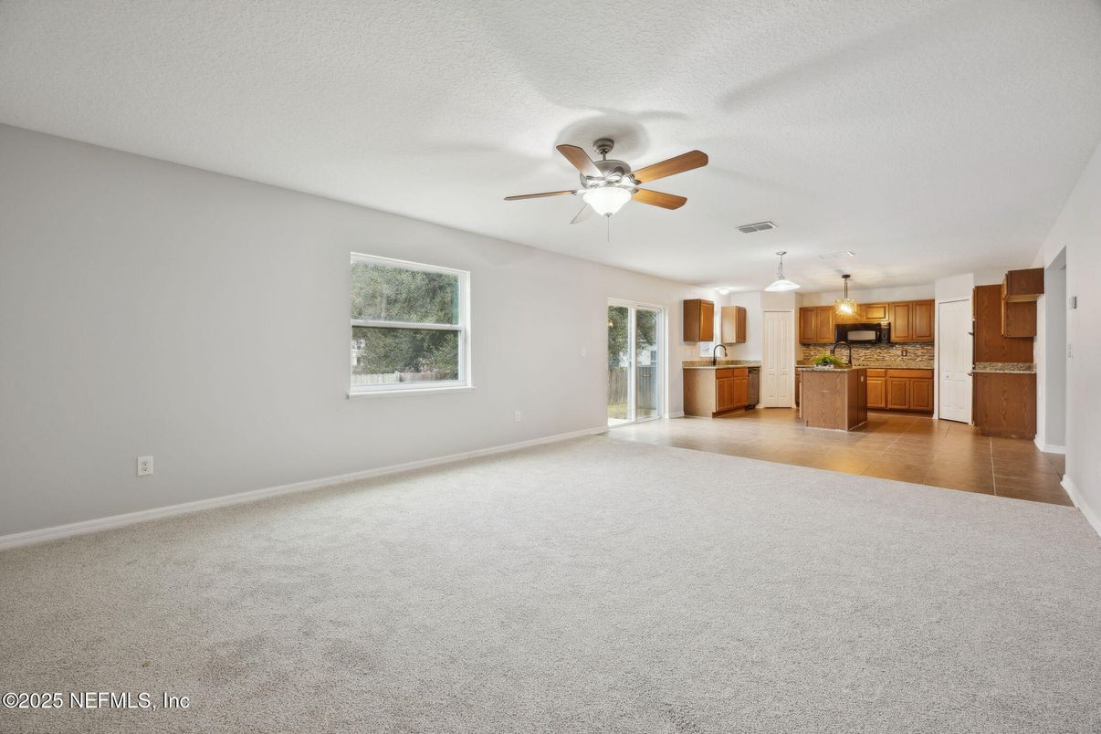 Empty room, Interior, Kitchen, Pendant Lights
