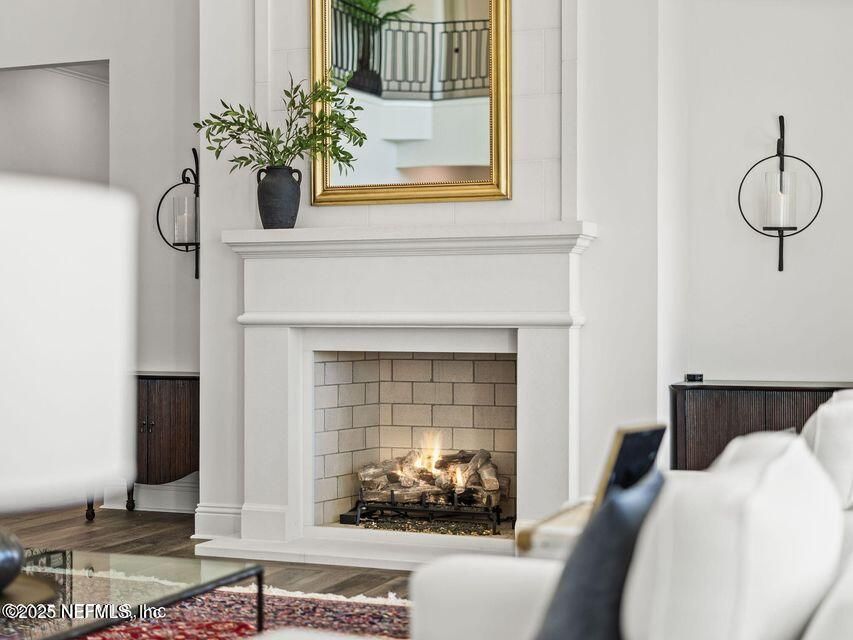 Fireplace, Interior, Wood Texture Flooring