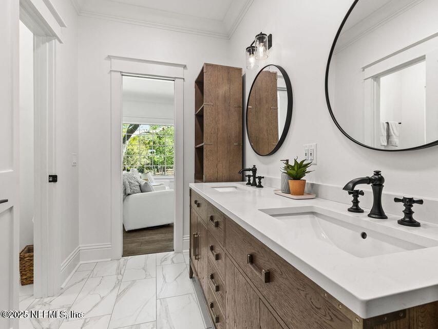 Bathroom, Dual Sink Vanities, Interior, Marble