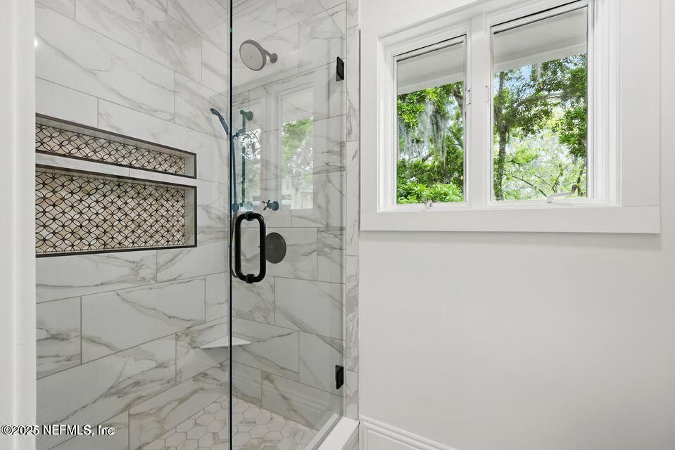 Bathroom, Glass Shower, Interior, Marble Walls