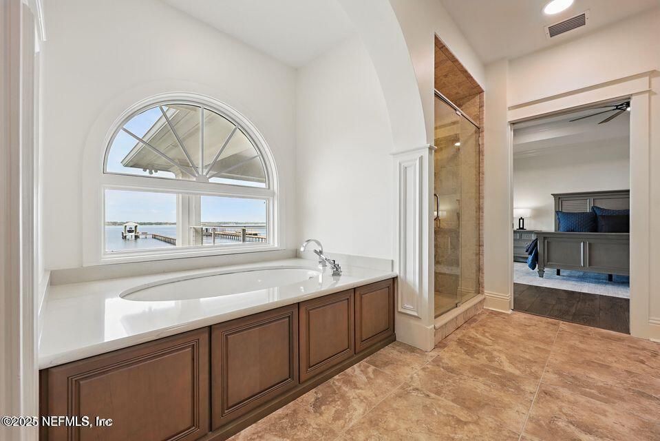 Bathroom, Glass Shower, Interior, Recessed Lighting, Water