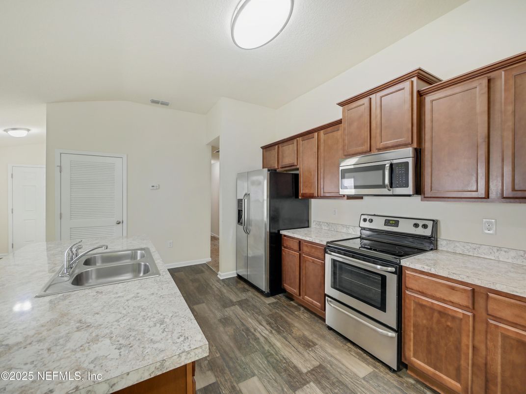 Interior, Kitchen, Wood Texture Flooring