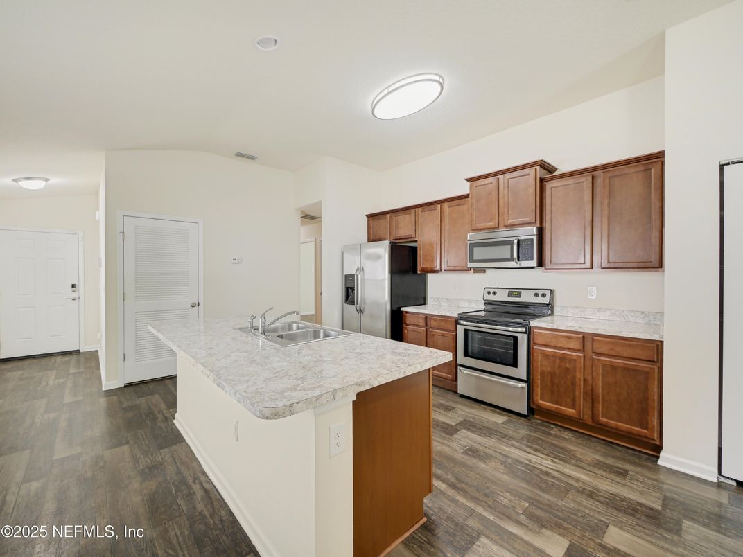 Interior, Kitchen, Wood Texture Flooring