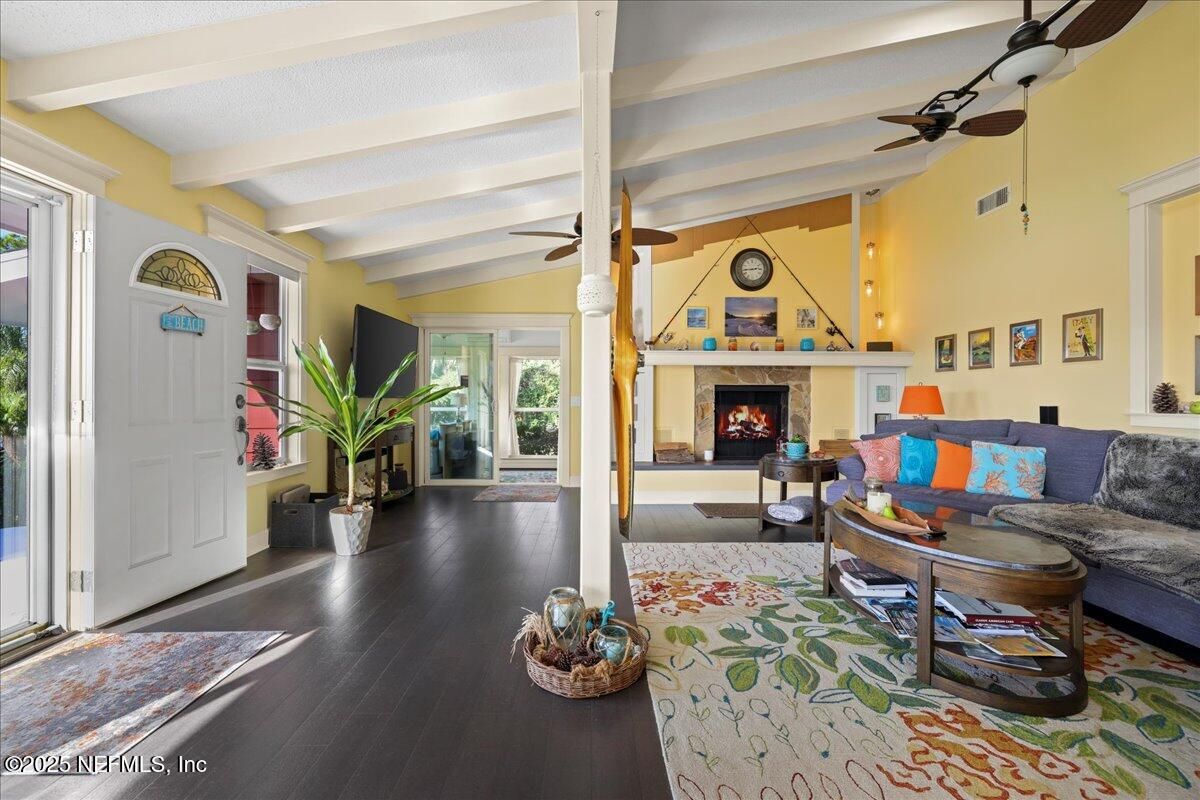 Fireplace, Interior, Living room, Wood Texture Flooring