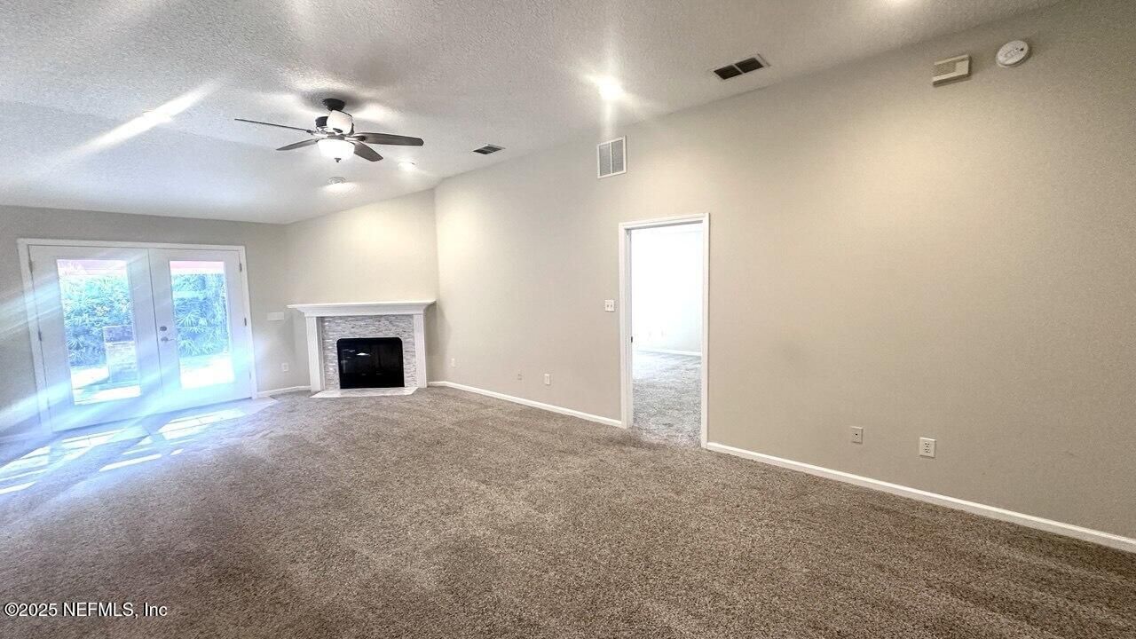 Empty room, Fireplace, Interior, Recessed Lighting