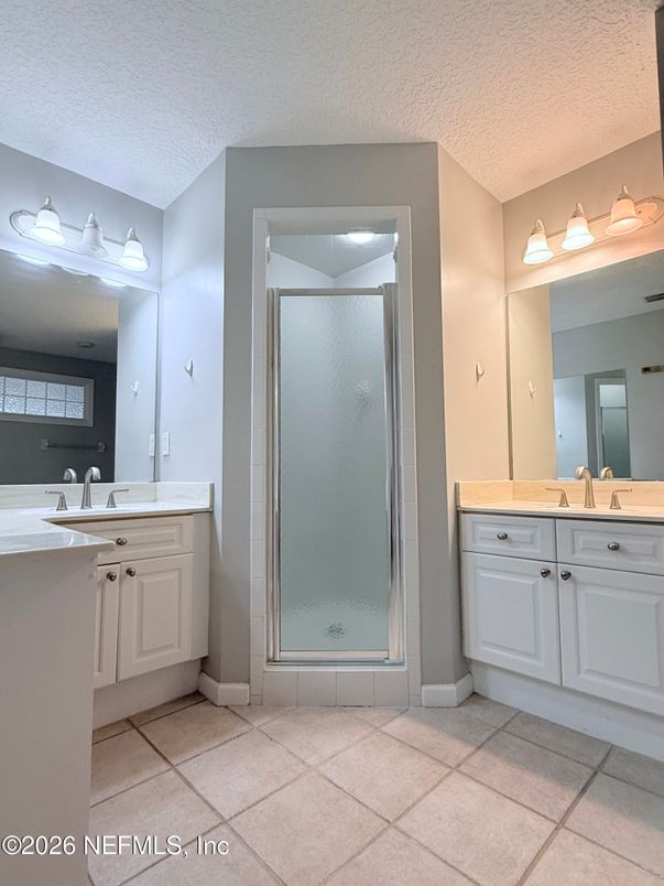 Bathroom, Dual Sink Vanities, Glass Shower, Interior