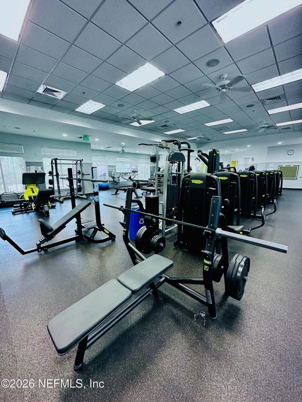 Fitness Equipment, Gym, Interior, Recessed Lighting