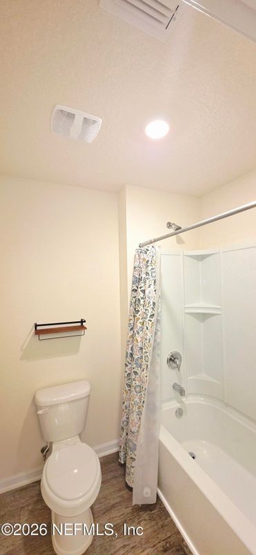 Bathroom, Interior, Recessed Lighting, Wood Texture Flooring