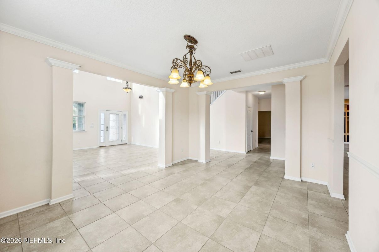 Chandelier, Empty room, Interior