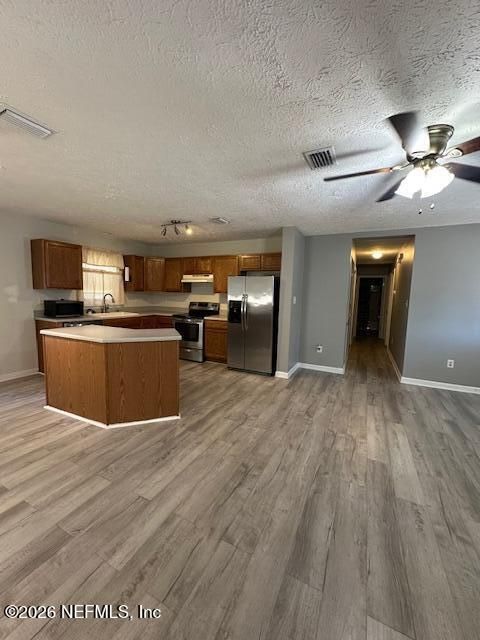 Interior, Kitchen, Stainless Steel Appliances, Wood Texture Flooring