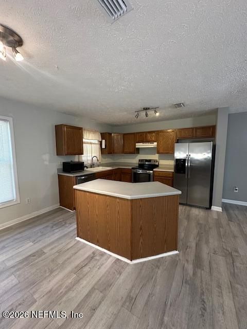 Interior, Kitchen, Stainless Steel Appliances, Wood Texture Flooring