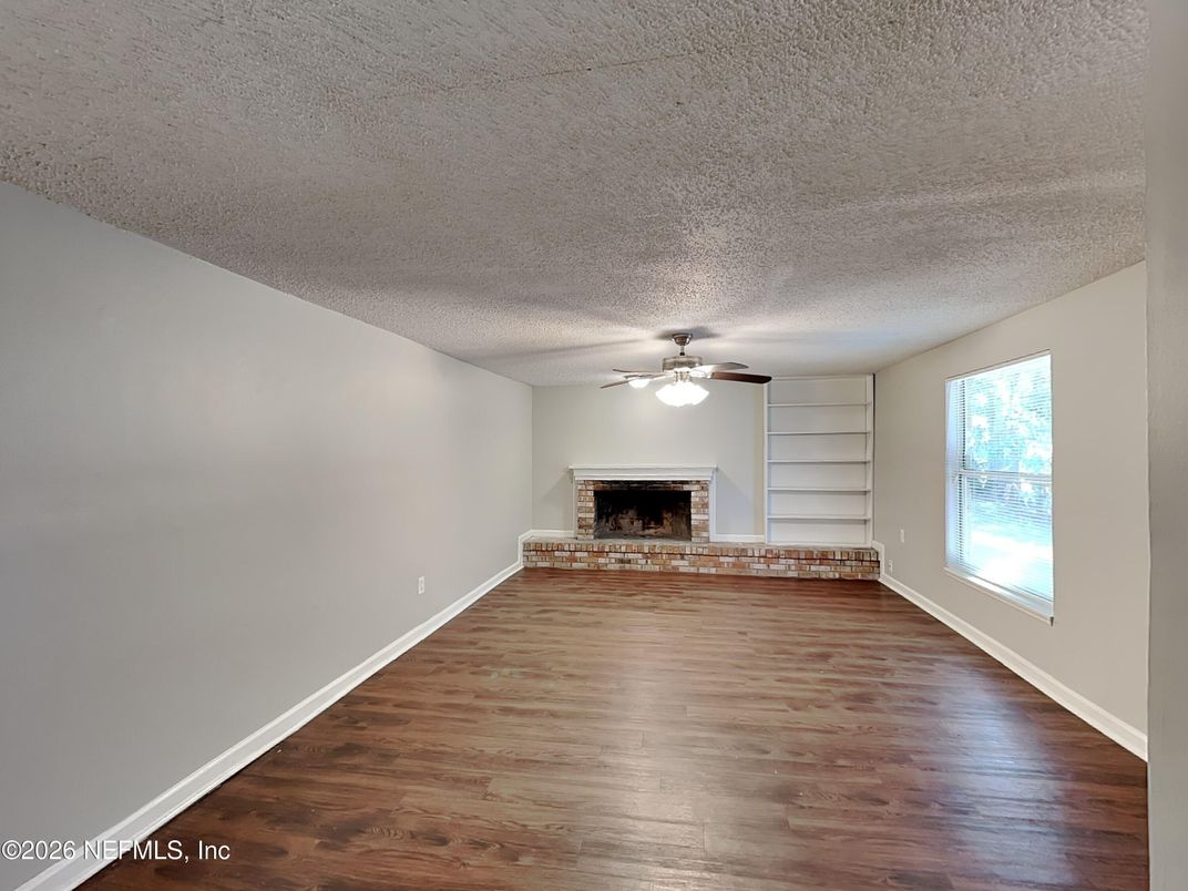 Empty room, Fireplace, Interior, Wood Texture Flooring