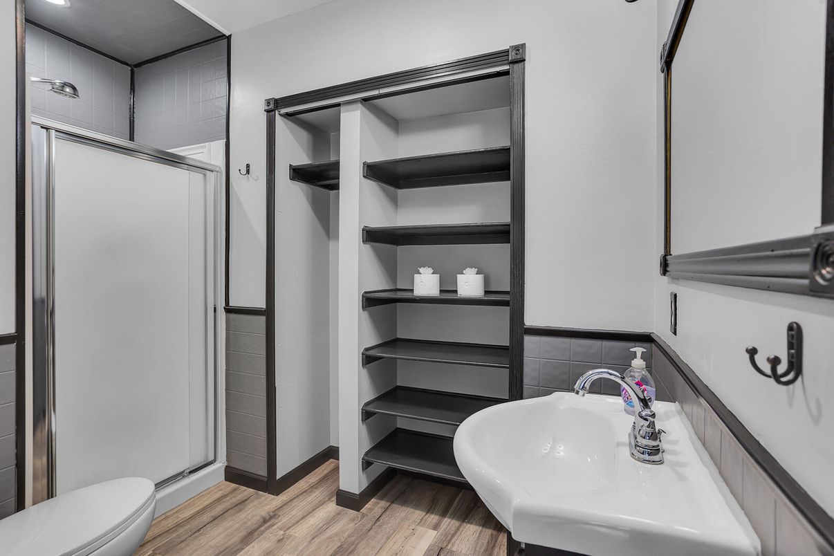 Bathroom, Interior, Wood Texture Flooring