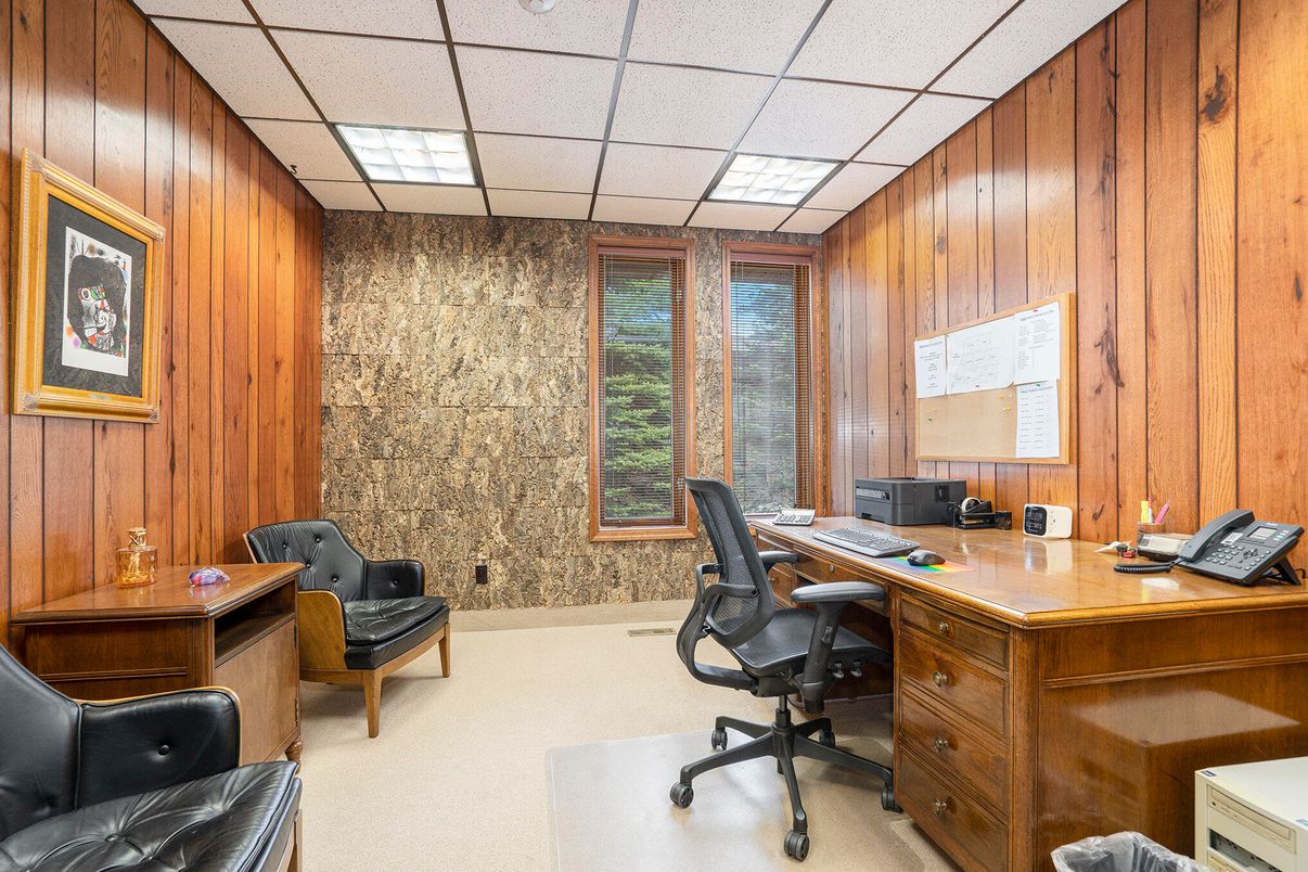 Home Office, Interior, Wooden Walls