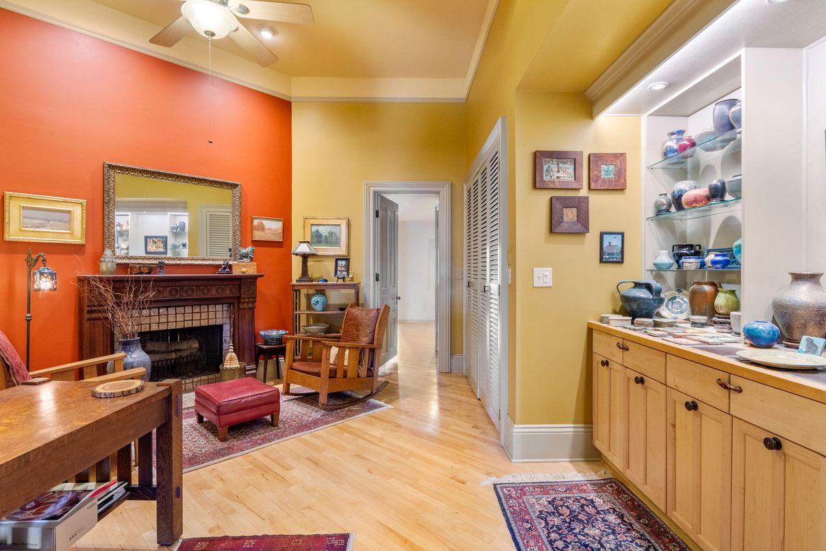 Fireplace, Interior, Wood Texture Flooring