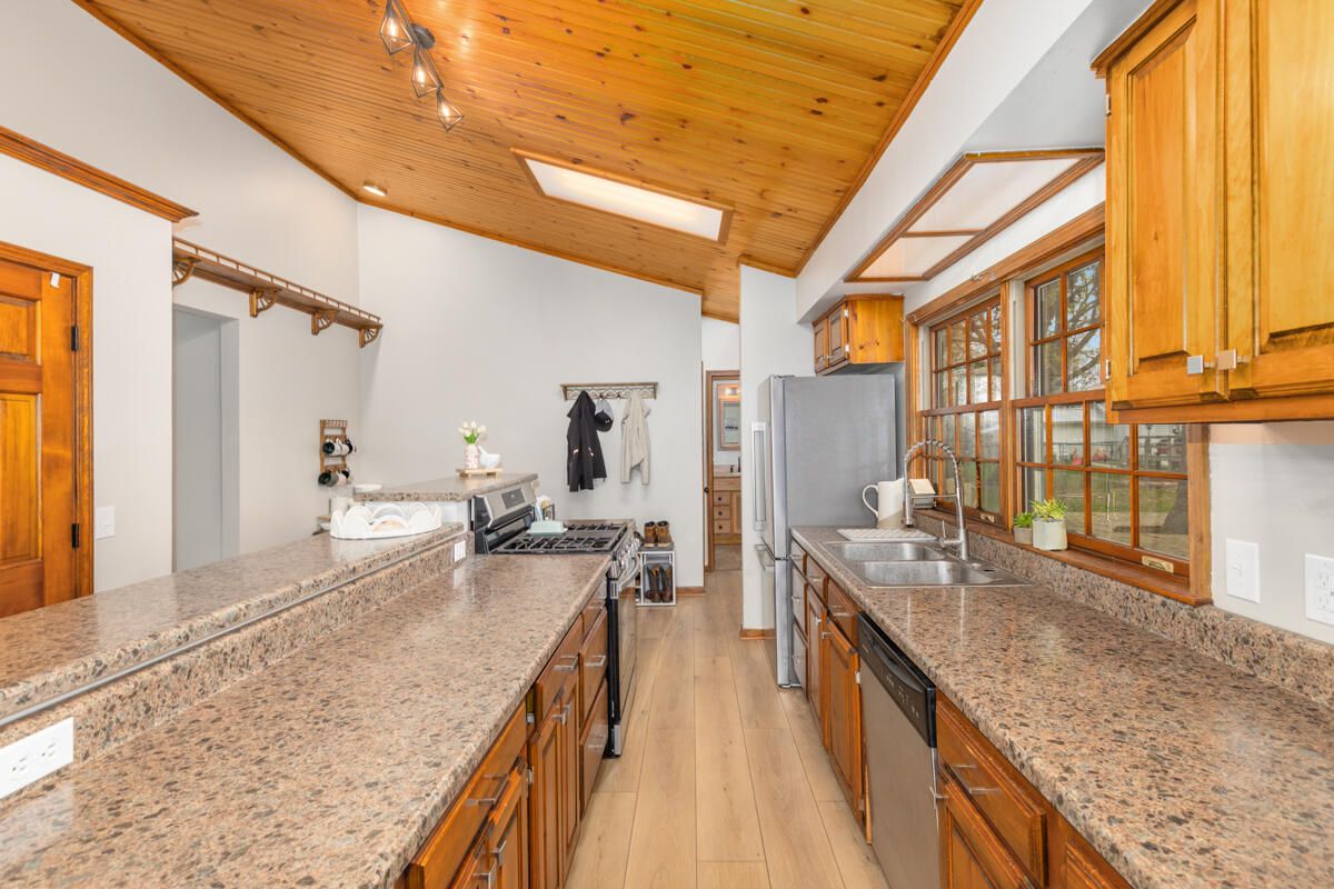 Interior, Kitchen, Wooden Ceilings, Wood Texture Flooring