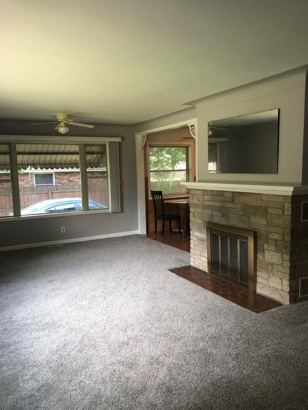 Empty room, Fireplace, Interior