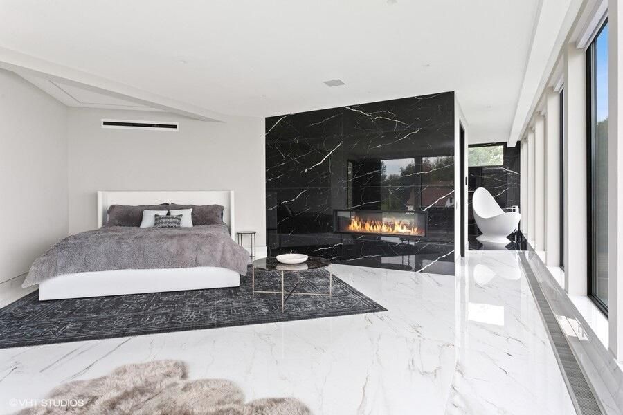 Bedroom, Fireplace, Interior, Marble, Marble Walls