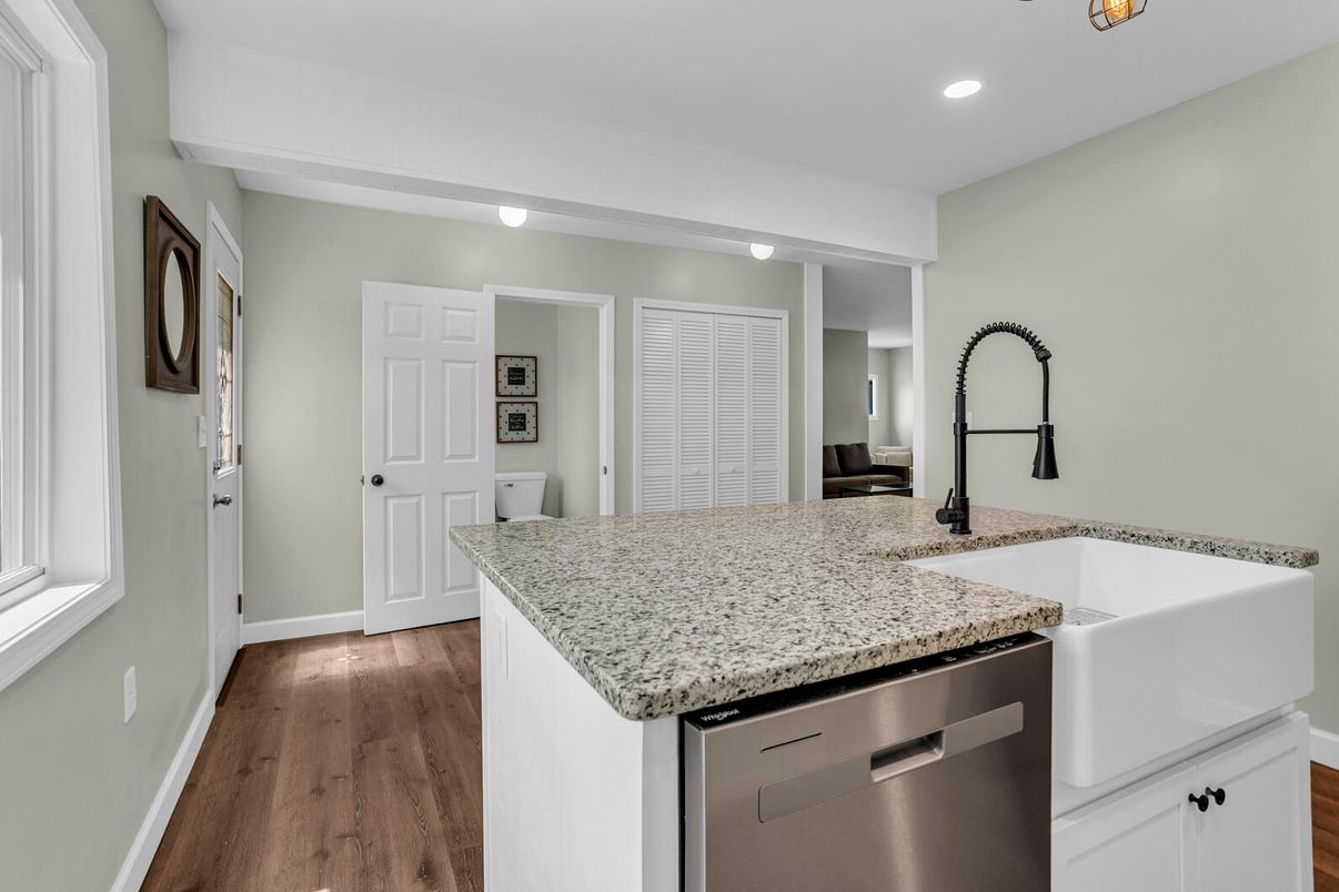 Interior, Kitchen, Recessed Lighting, Wood Texture Flooring