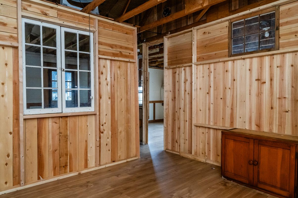 Empty room, Interior, Wooden Beams, Wood Texture Flooring, Wooden Walls