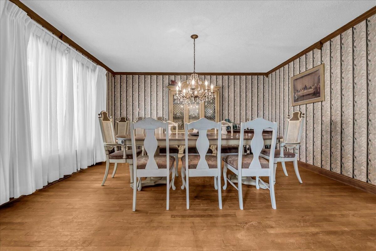Chandelier, Dining room, Interior, Wood Texture Flooring
