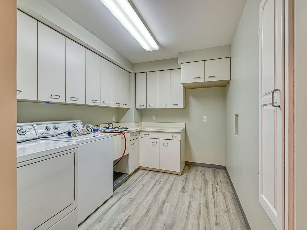 Interior, Washer, Wood Texture Flooring