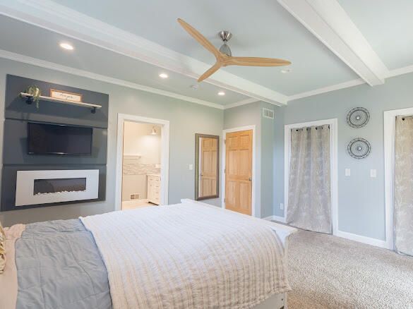 Bedroom, Fireplace, Interior, Recessed Lighting