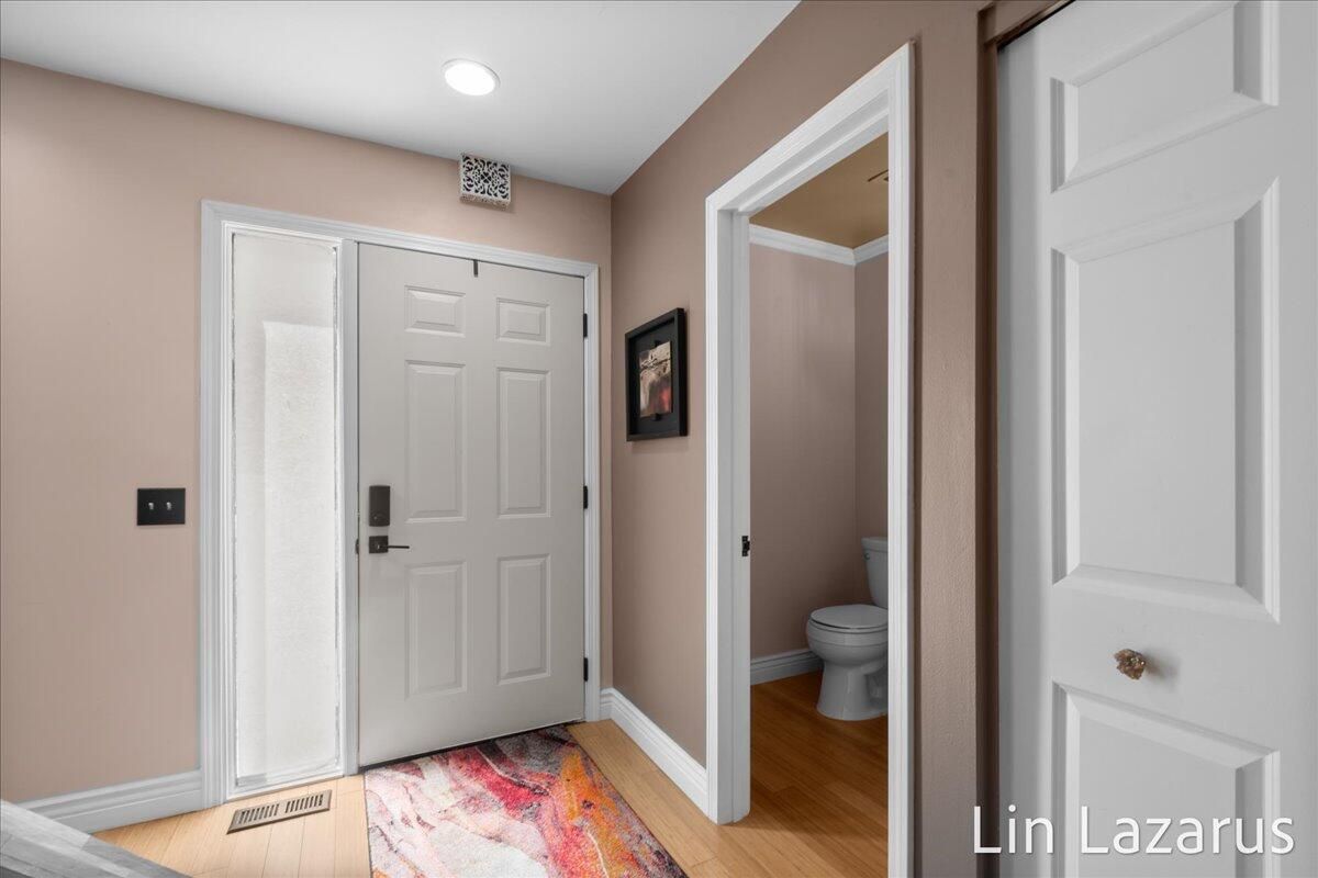 Bathroom, Interior, Recessed Lighting, Wood Texture Flooring