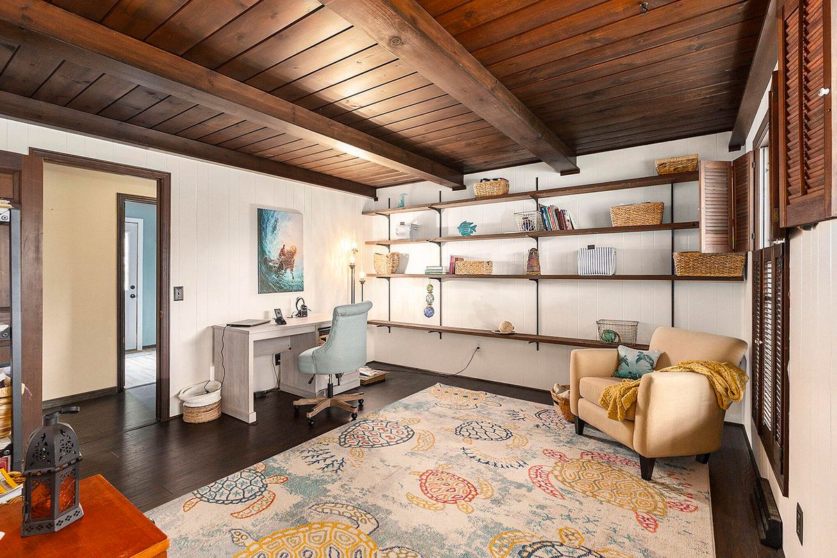 Home Office, Interior, Wooden Beams, Wooden Ceilings, Wood Texture Flooring