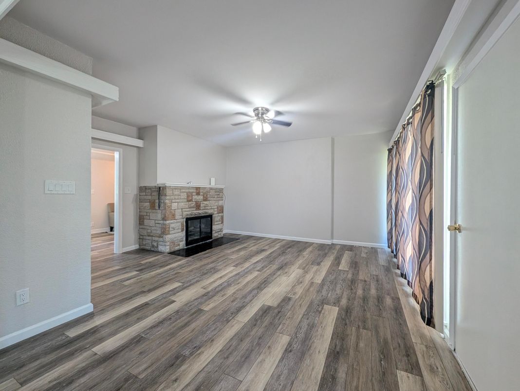 Empty room, Fireplace, Interior, Wood Texture Flooring