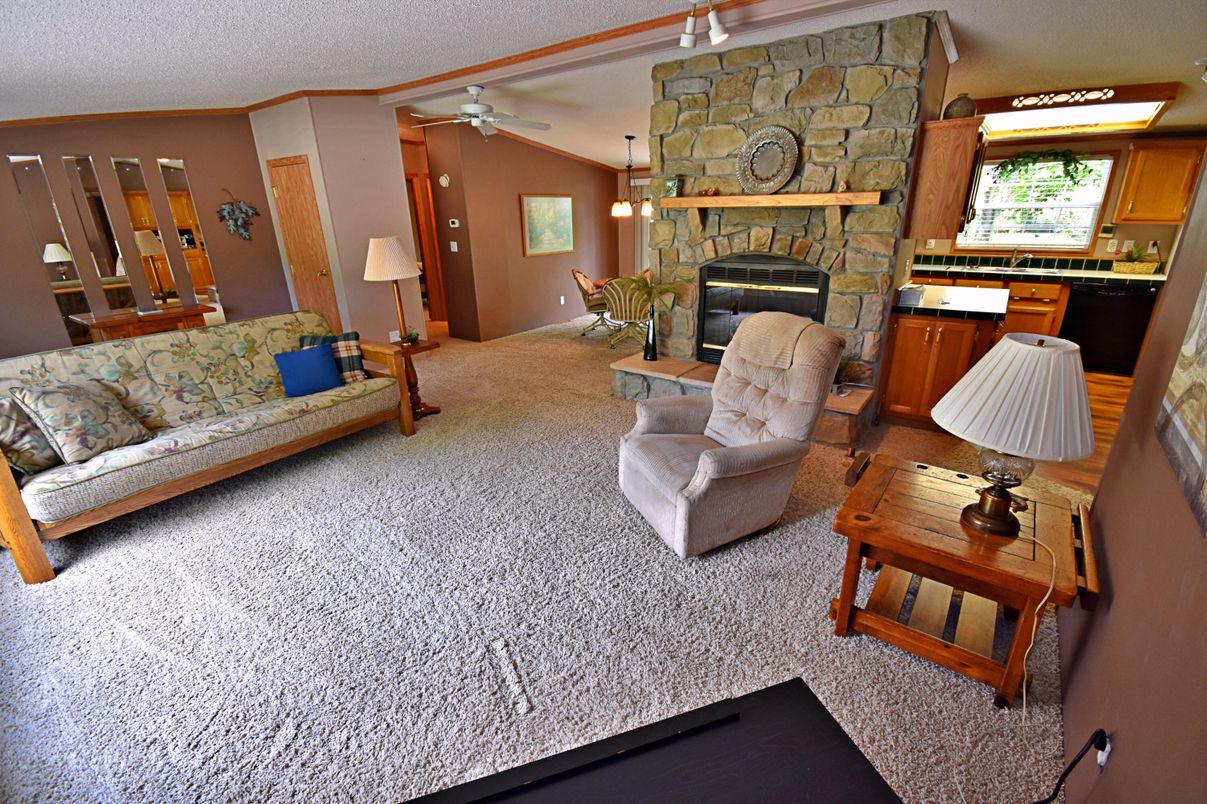 Fireplace, Interior, Living room, Stone Walls