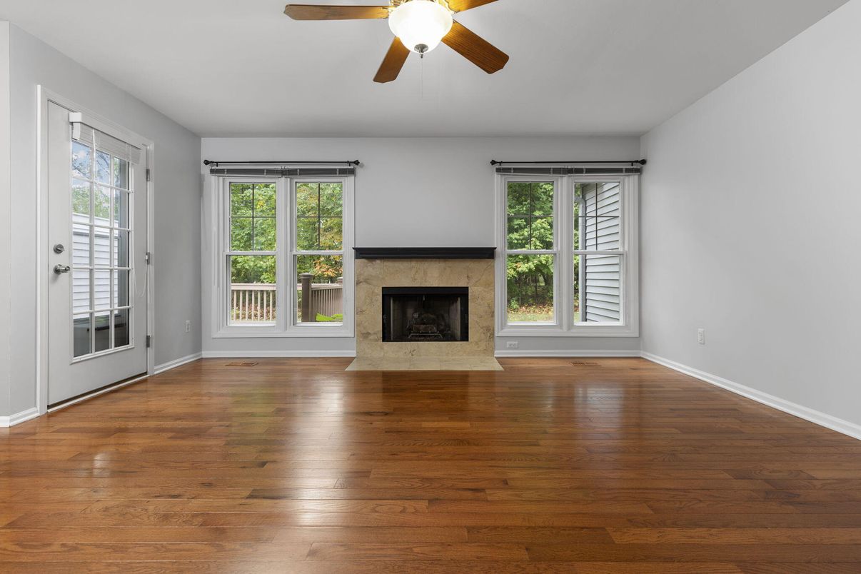 Empty room, Fireplace, Interior, Wood Texture Flooring