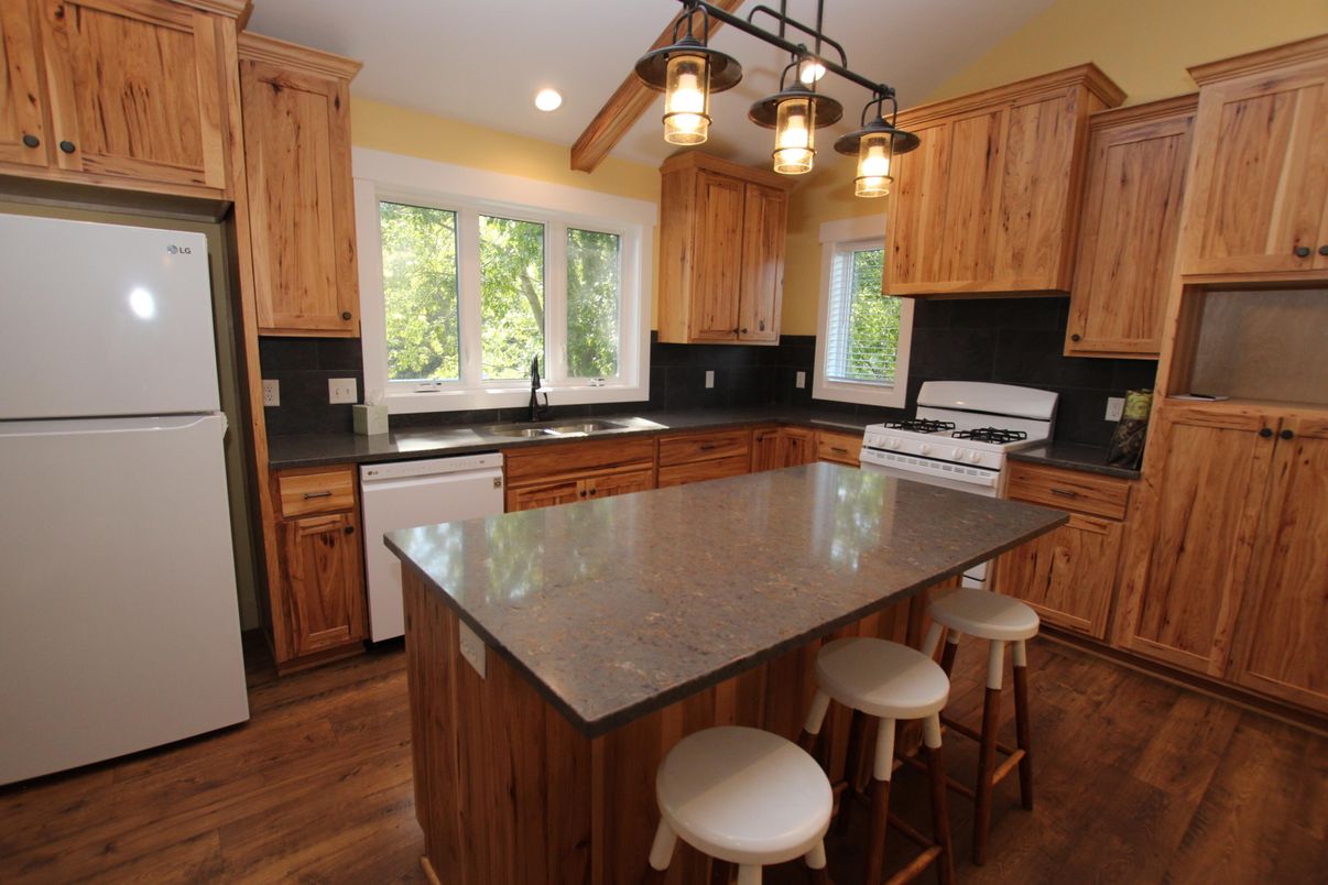 Interior, Kitchen, Recessed Lighting, Wood Texture Flooring