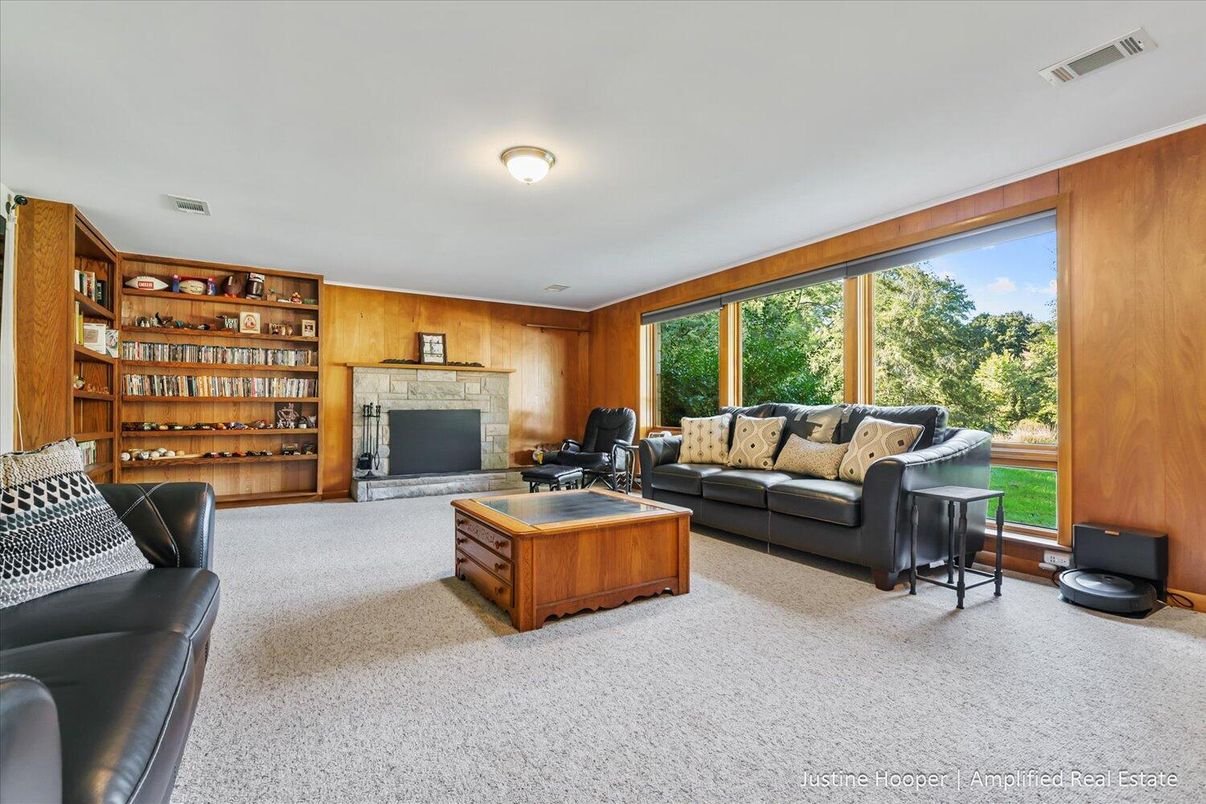 Fireplace, Interior, Living room, Wooden Walls