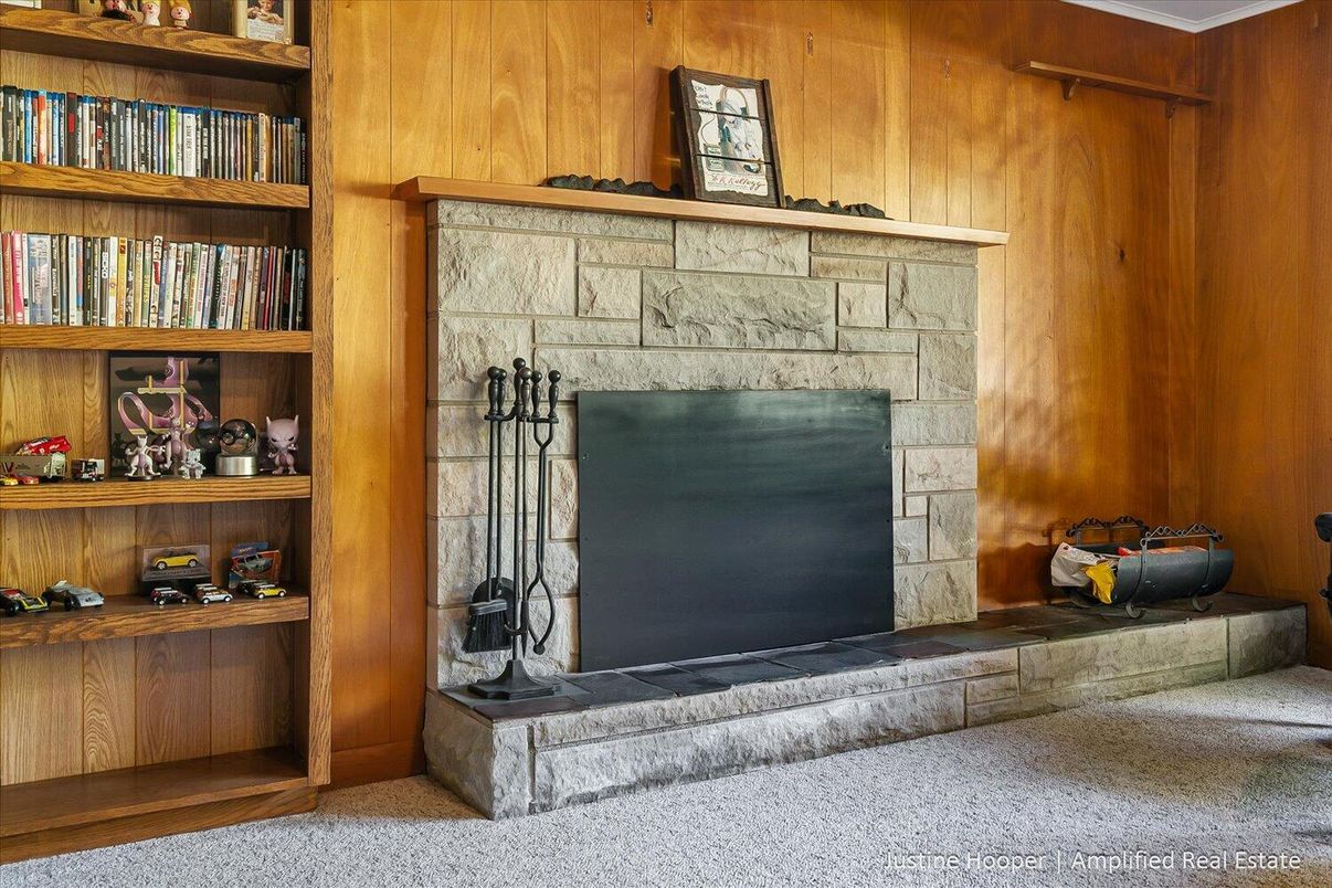 Fireplace, Interior, Stone Walls, Wooden Walls