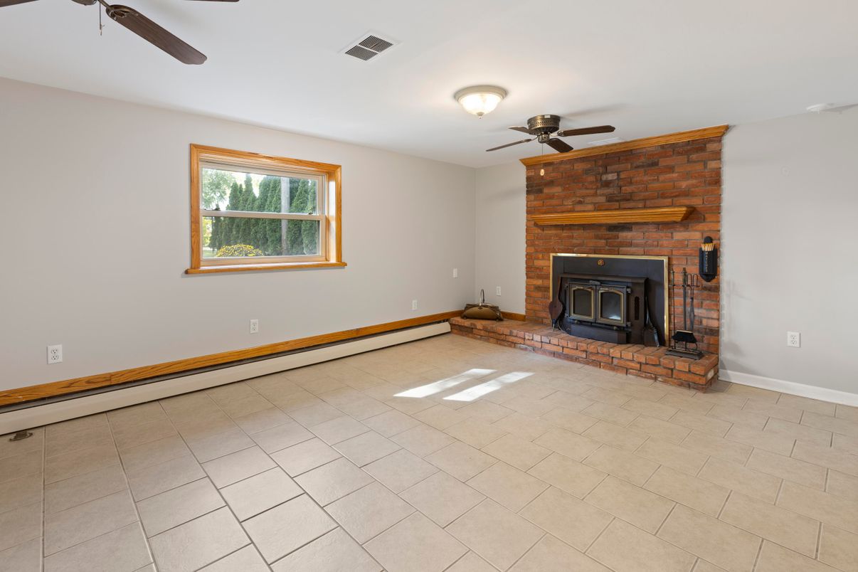 Empty room, Fireplace, Interior