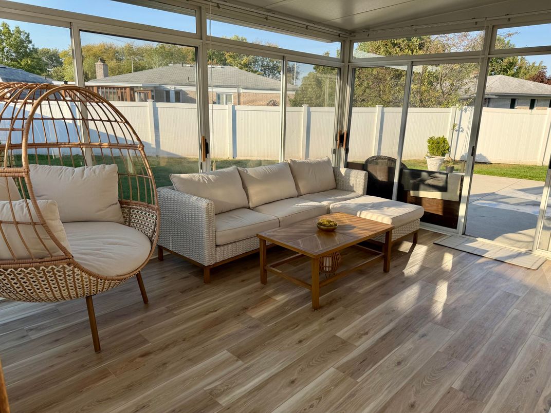 Interior, Living room, Sun Room, Wood Texture Flooring