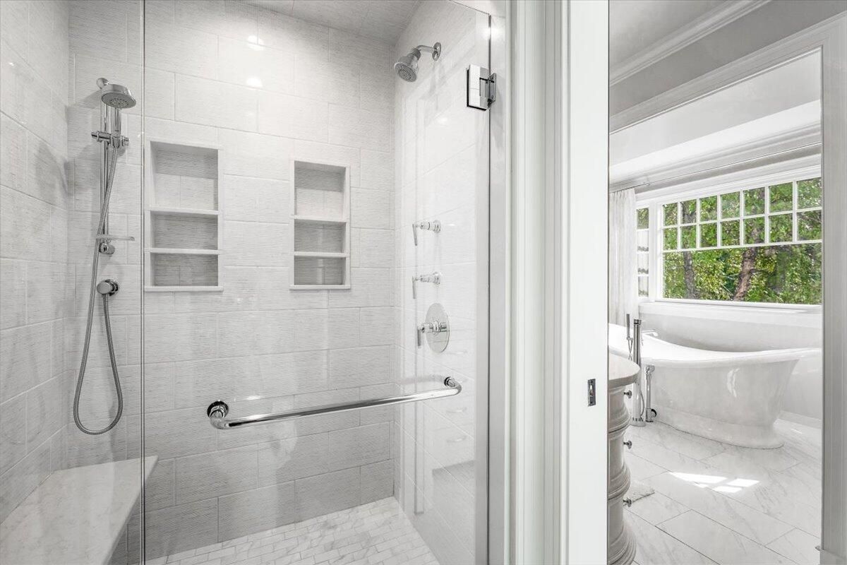 Bathroom, Glass Shower, Interior, Marble