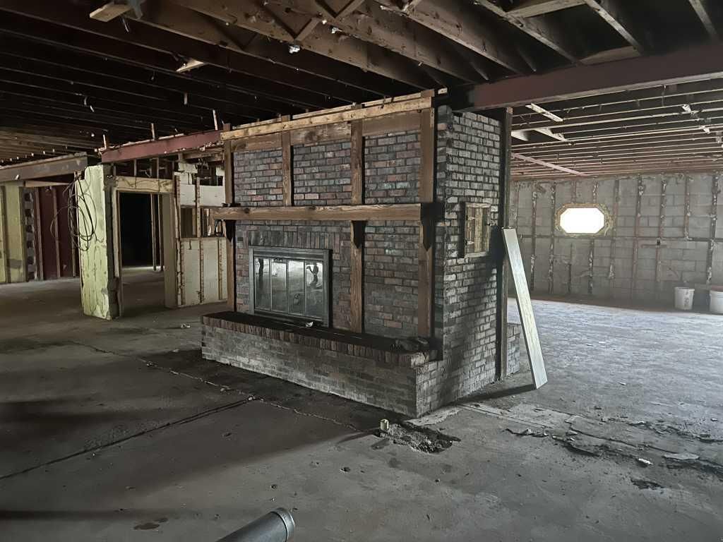 Fireplace, Interior, Stone Walls, Wooden Beams