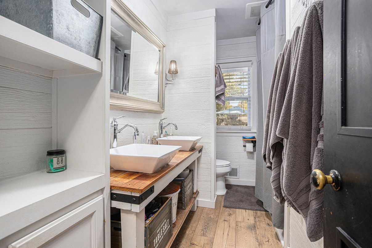 Bathroom, Interior, Wood Texture Flooring