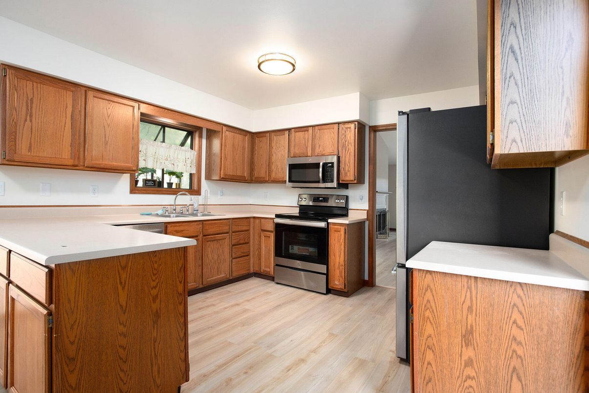 Interior, Kitchen, Wood Texture Flooring